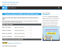 Tablet Screenshot of bankifscswiftcodes.com